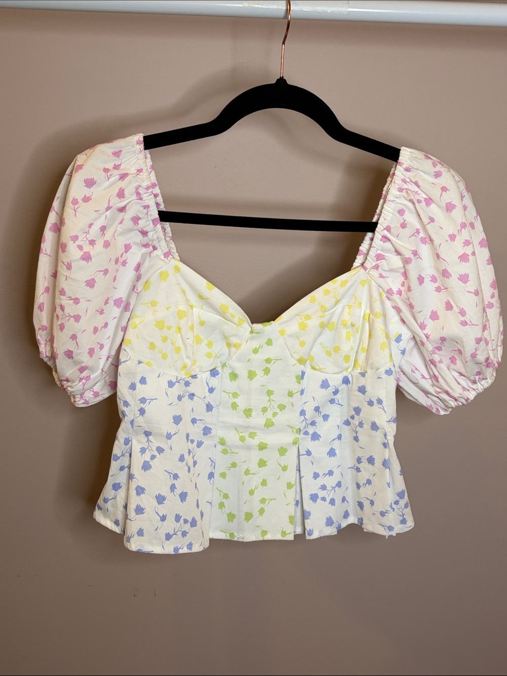 English Factory NWT Pastel Floral Crop Top